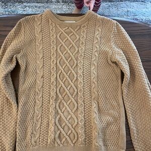 Old Navy women’s  Tan Cable Knit Crewneck Sweater